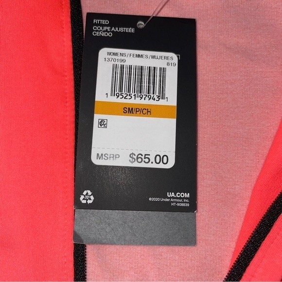 NWT Under Armour Women’s ColdGear 1/2 Zip Training Top Pink Size SMALL Thumbhole - Picture 6 of 13